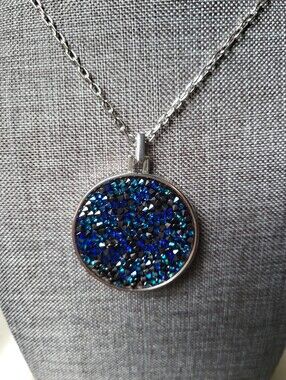 Touchstone Crystal By Swarovski Rock And Roll Pendant Necklace Blue